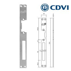 CDVI Dubbele voorplaat RVS voor symmetrische sluitplaten T2/98